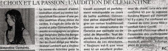 Clémentine Coppolani article CORSE MATIN 2006