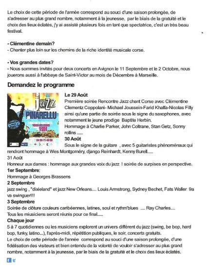 Clémentine Coppolani article CORSE NET INFOS