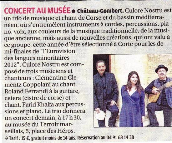 Clémentine Coppolani article LA PROVENCE 2013